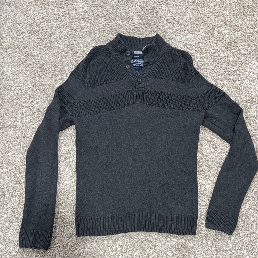 American Rag Men's Dark Gray Crewneck Sweater